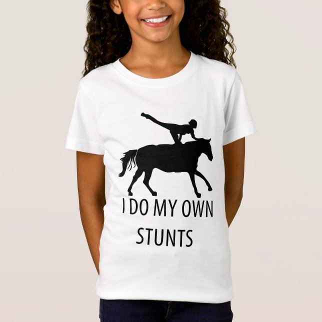 Jag gör mig själv stunter och vaulting Horseriding T Shirt (Framsida)