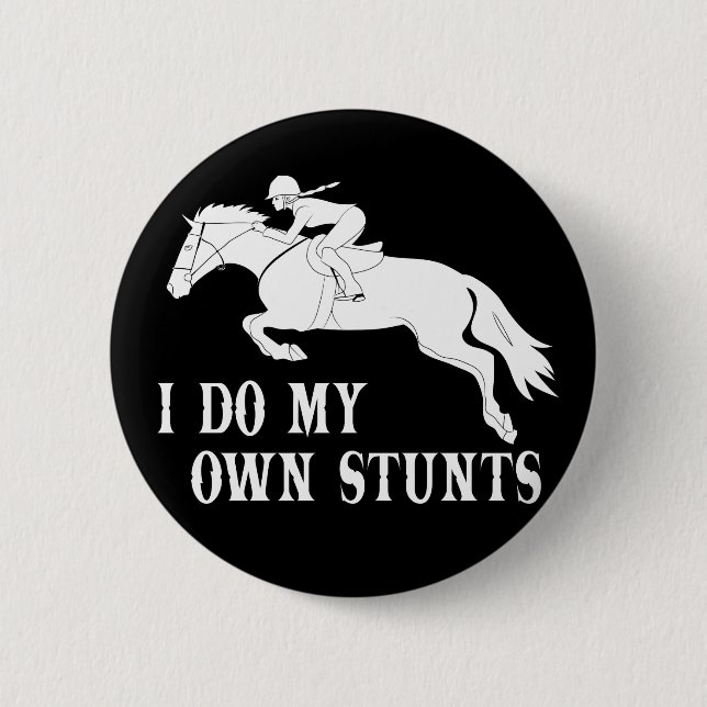 Jag gör mig själv till stutter Horse Riding Knapp (Framsida)