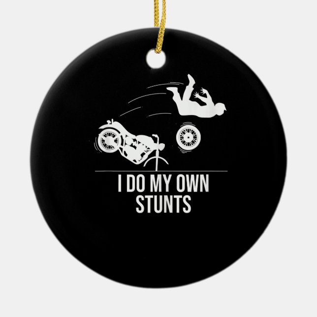 Jag gör min egen Coola motorcykelgift Manar Julgransprydnad Keramik (Framsidan)