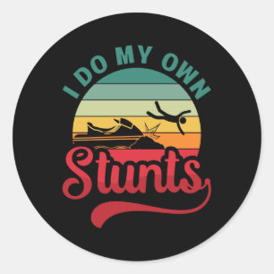 Jag gör mina egna stenar Jet Ski Retro Jet Skiing Runt Klistermärke