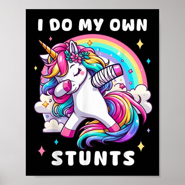 Jag Gör Mina Egna Stunts Brutna Arm Skada Regnbåge Poster (Framsidan)