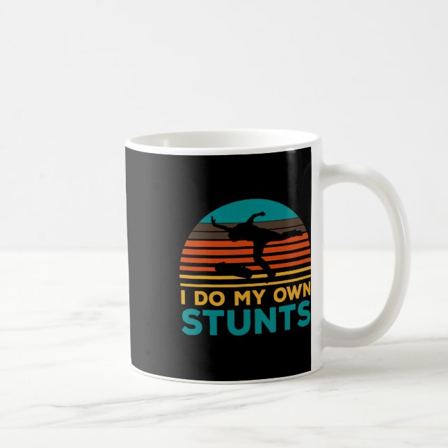 Jag Gör Mina Egna Stunts För Skateboardåkare Skati Kaffemugg (Höger)