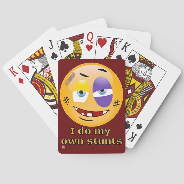 "JAG GÖR MINA EGNA STUNTS " rolig  Casinokort (Baksidan)