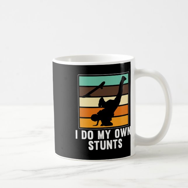 Jag Gör Mina Egna Stunts Skateboardåkare Skateboar Kaffemugg (Höger)