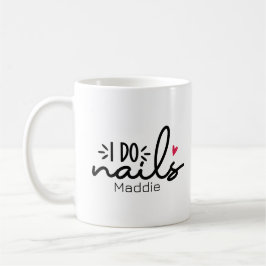 Jag gör Nagel Red Heart Personlig Kaffemugg