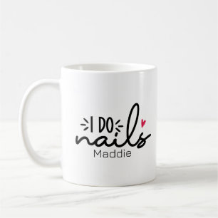 Jag gör Nagel Red Heart Personlig Kaffemugg