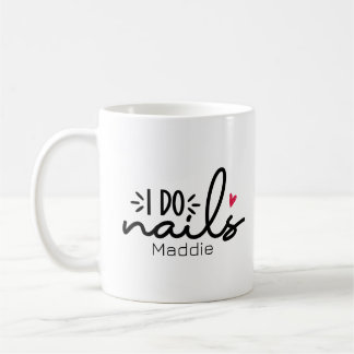 Jag gör Nagel Red Heart Personlig Kaffemugg