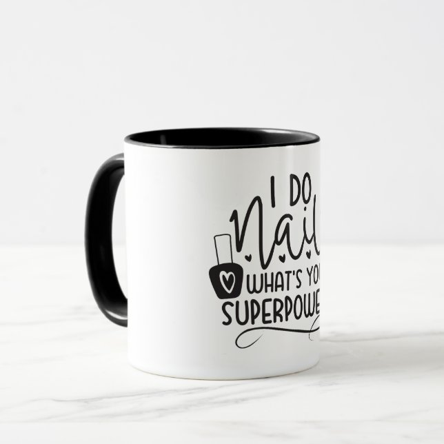 Jag gör naglar vad är din superkraft, Nagelteknike Mugg (Framsida vänster)