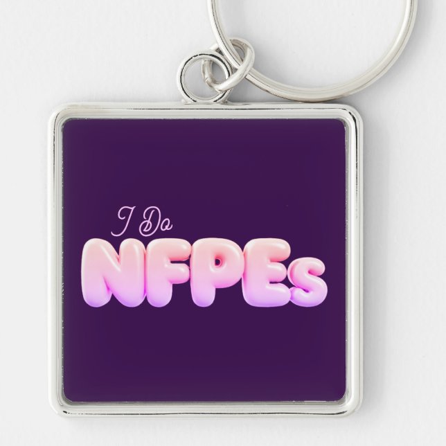 "Jag gör NFPEs" lila nyckelring (Framsidan)