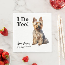 Jag Gör Också Australisk Terrier Husdjur Bröllop Pappersservett