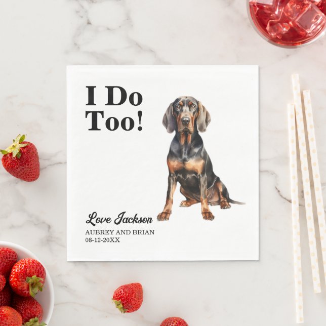 Jag Gör Också Black and Tan Coonhound Husdjur Bröl Pappersservett (Insitu)