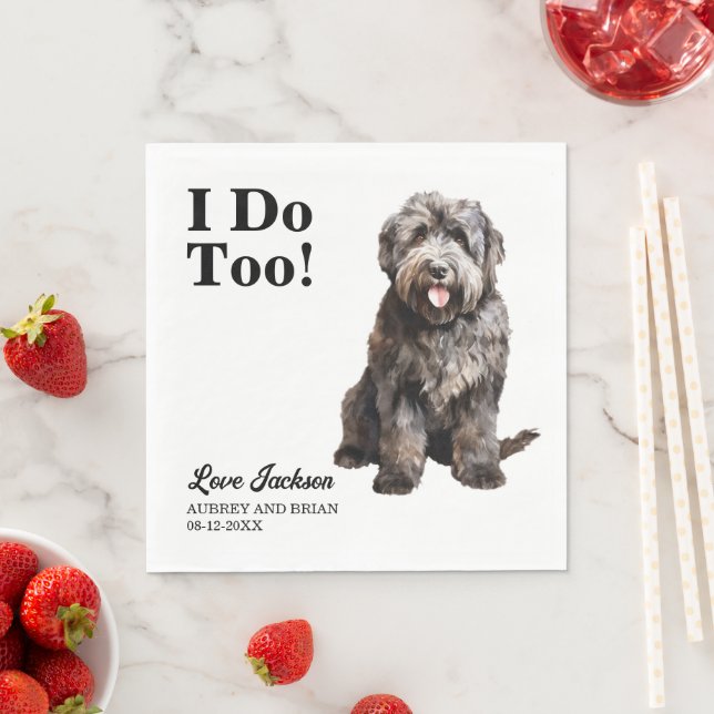 Jag Gör Också Bouvier des Flandres Husdjur Bröllop Pappersservett (Insitu)