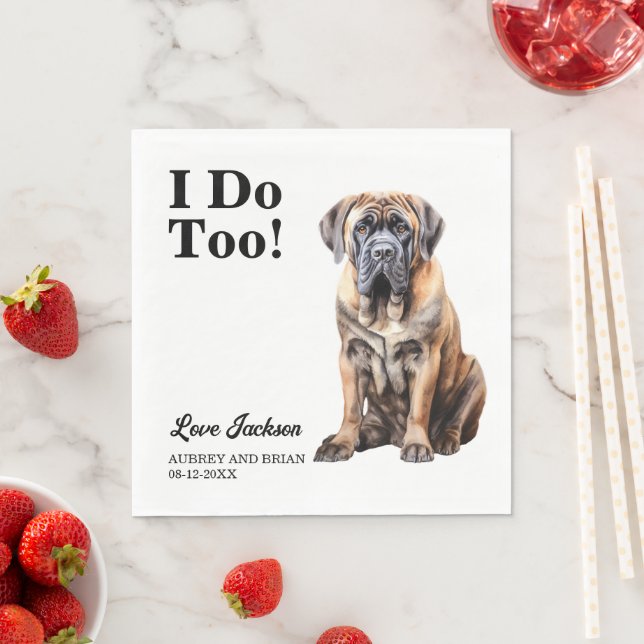 Jag gör också! Engelsk mastiff hund servetter med  (Insitu)