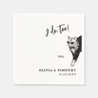 Jag Gör Också Minimalistiska Kattbröllop Servetter