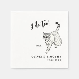 Jag Gör Också Minimalistiska Kattbröllop Servetter