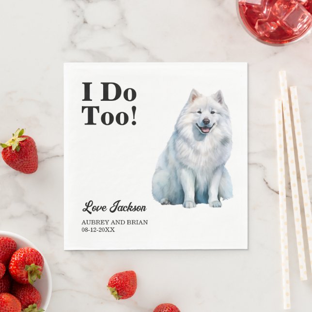 Jag gör också! Samoyed Hund Servetter med Foto (Insitu)