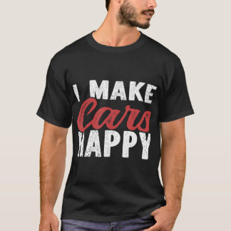 Jag gör personbilarna Lycklig Auto Detailer Car De T Shirt
