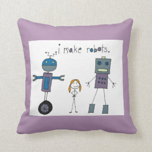 Jag gör robotar att kudde (flickan)