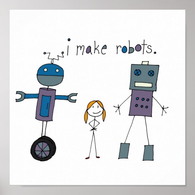 Jag gör Robots (flicka) Poster (Framsidan)