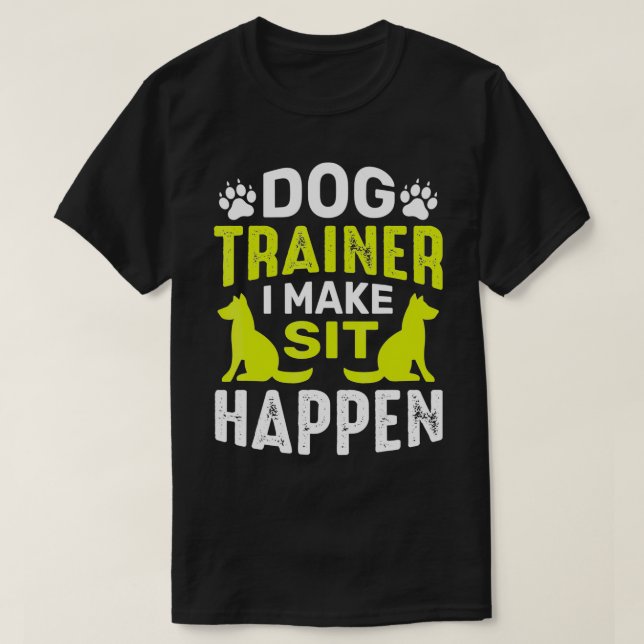 Jag gör Sit Hund Commands Obedience Training Lung  T Shirt (Design framsida)