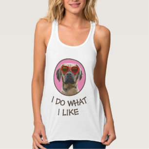 Jag gör som jag gillar Personlig Hund Photo Sol Gl Linne Med Racerback