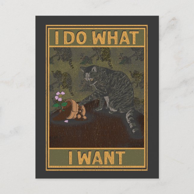 Jag gör som jag vill | Funny Cat Vykort (Framsida)