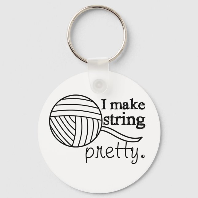 Jag gör strängar Söt... Nyckelring (Framsida)