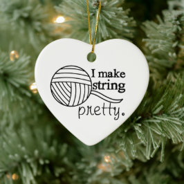 Jag gör strängar Söt ・ Trådfartyg Julgransprydnad Keramik