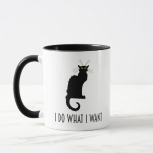 Jag gör vad jag önskar rolig Noir kattchatta Mugg