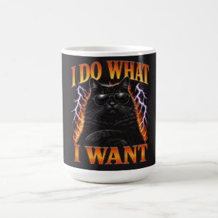 Jag Gör Vad Jag Vill Cool Svart Katt Rebel Kaffemugg