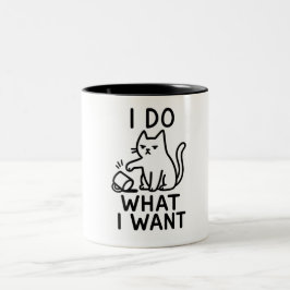 Jag gör vad jag vill ha katt - en fin rebell Två-Tonad mugg