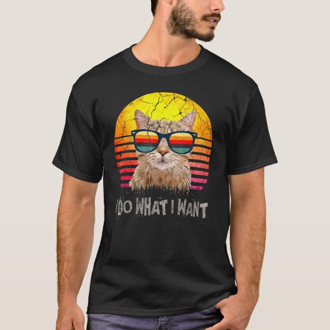 Jag gör vad jag vill ha katt t shirt (Framsida)