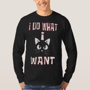 Jag gör vad jag vill ha kattkaffe svart katt röd K T Shirt