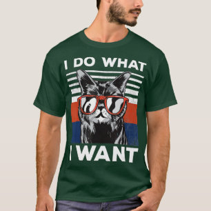 Jag gör vad jag vill ha Kattunge Vintage Black Cat T Shirt