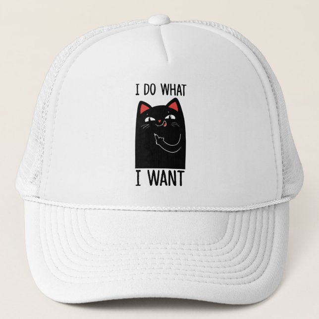 Jag gör vad jag vill ha Sarcastic Black Cat Keps (Framsida)