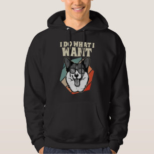 Jag gör vad jag vill ha Welsh Corgi Vintage I Hund Hoodie