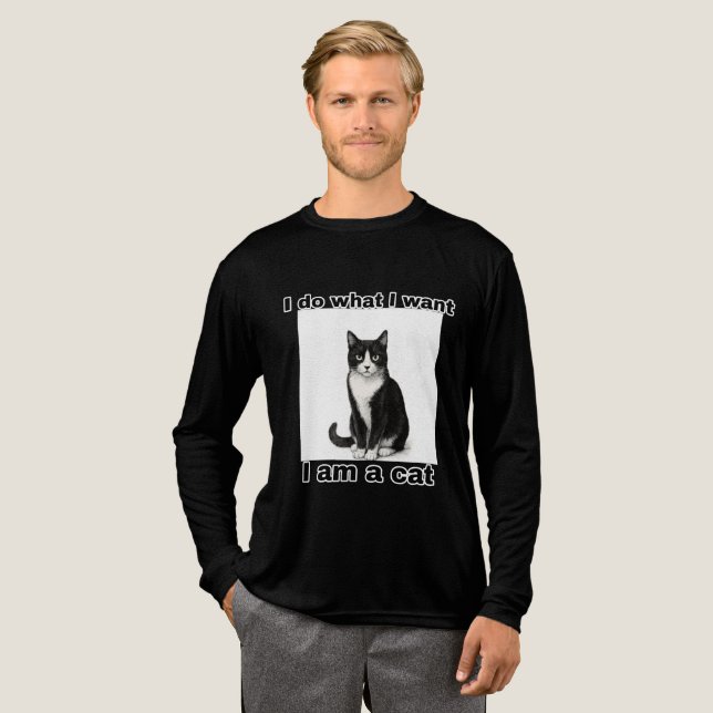 Jag Gör Vad Jag Vill – Katt Attityd Affisch T Shirt (Hel framsida)