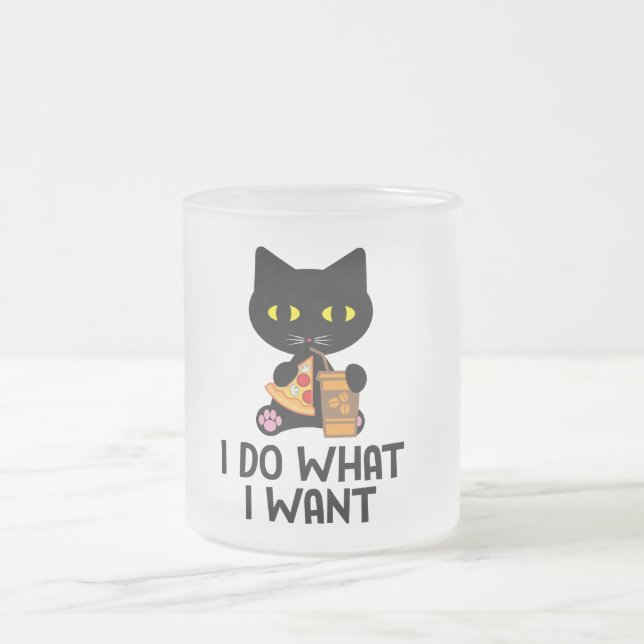 Jag gör vad jag vill. | Katter älskare-design Frostad Glasmugg (Center)