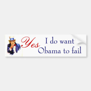 Jag gör wantObama för att misslyckas Bildekal