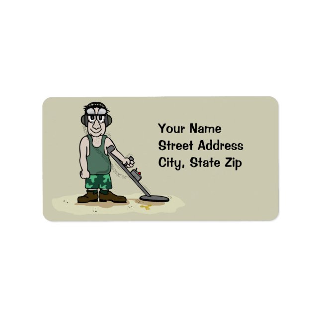 Jag Gräver Booty Metall identifiera Guy Treasure H Adressetikett (Framsidan)