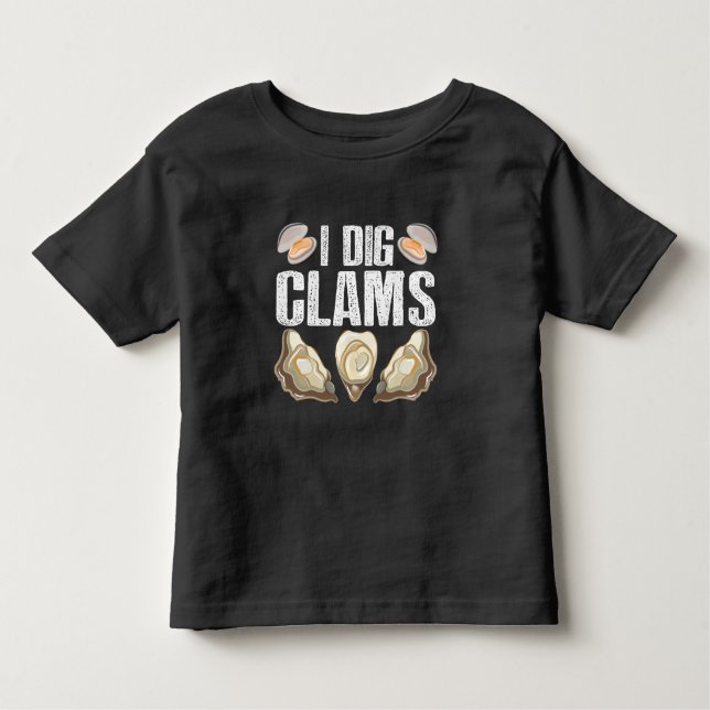 Jag Gräver Clams flotta Clamming Snäcka Raking Sea T Shirt (Framsida)