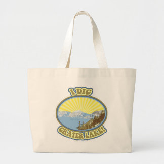 Jag Gräver Crater Sjö Illustrated Travel Motto Rol Jumbo Tygkasse