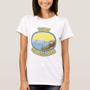 Jag Gräver Crater Sjö-illustrerad resedesign T-shirt