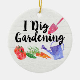 Jag Gräver  Cute Garden Gift Gardener Julgransprydnad Keramik
