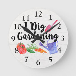 Jag Gräver  Cute Garden Gift Gardener Rund Klocka