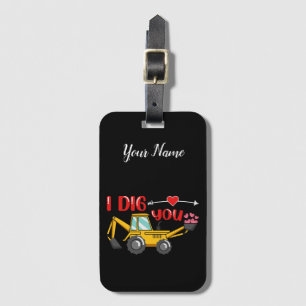 Jag Gräver dig Backhoe Valentine Bagagebricka