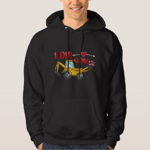 Jag Gräver dig Backhoe Valentine Hoodie