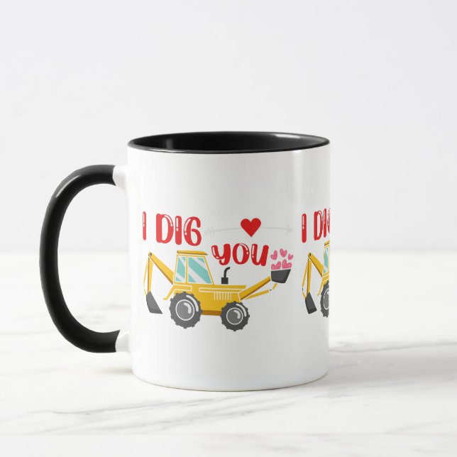 Jag Gräver dig Backhoe Valentine Mugg (Vänster)