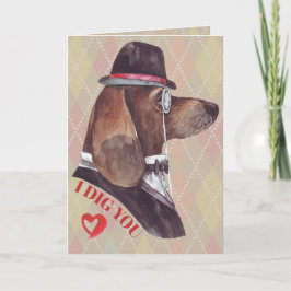 Jag Gräver dig, gentleman Hound Hund Helgkort