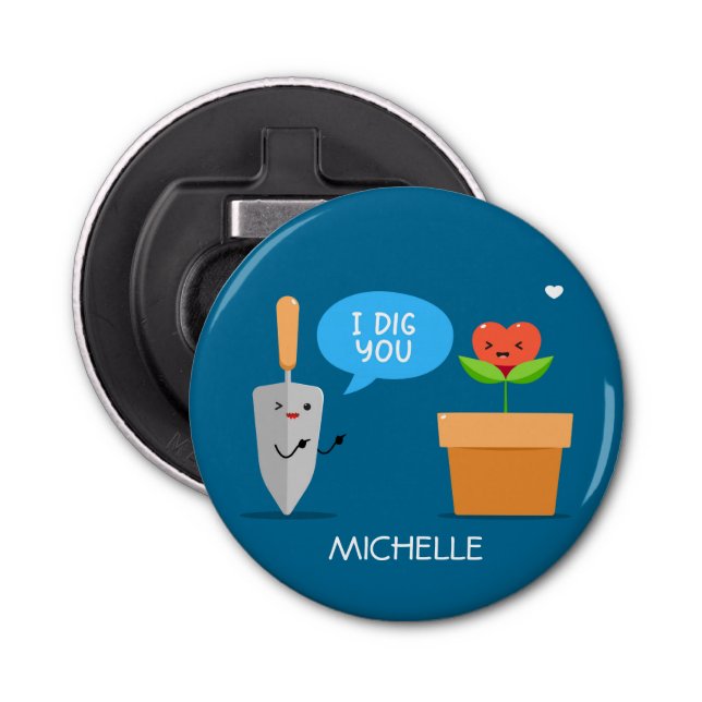 Jag Gräver dig Glad Alla hjärtans dag Personlig Na Flasköppnare (Framsidan)